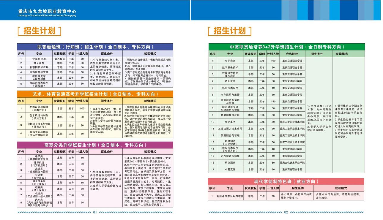 重慶市九龍坡職業教育中心2024年招生簡章